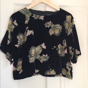 Topshop burnout velvet burnout tee size 4